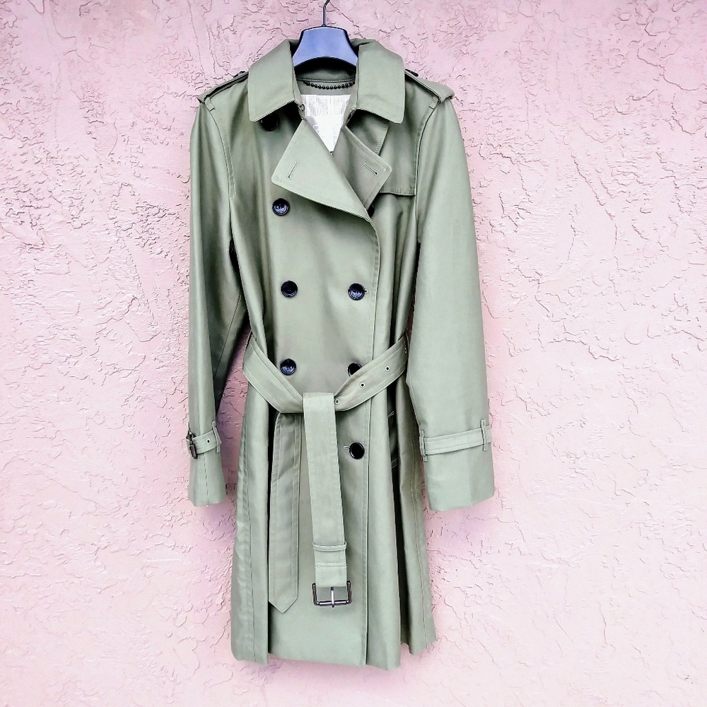 COACH 1941 TRENCH COAT JACKET WOMEN'S NATURAL BUTTON ADJUSTABLE BELT